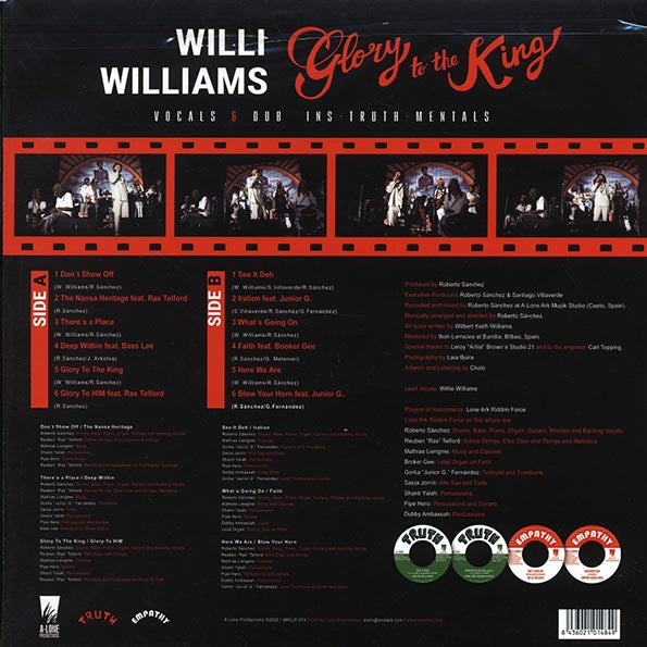 Willie Williams - Glory To The King: Showcase Vocals & Dub Ins-truth-mentals