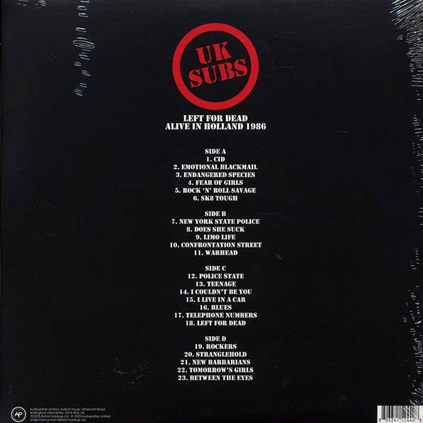 UK Subs - Left For Dead: Alive In Holland 1986
