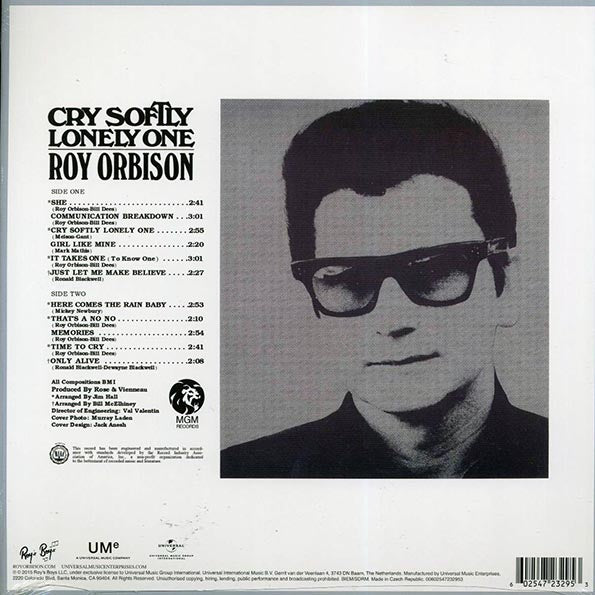 Roy Orbison - Cry Softly Lonely One