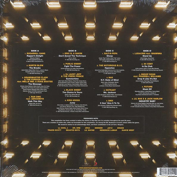 Sugarhill Gang, Grandmaster Flash, Public Enemy, Nas, Notorious BIG, OutKast, 50 Cent, Snoog Dogg, Future, Run-DMC, Etc. - Now That's What I Call Hip-Hop At 50